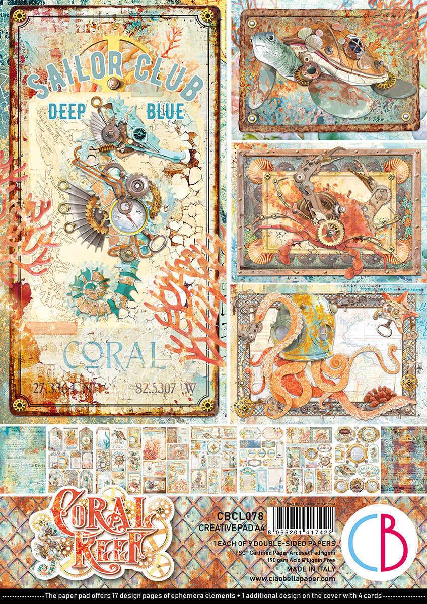 Coral Reef Creative Pad A4 9/Pkg