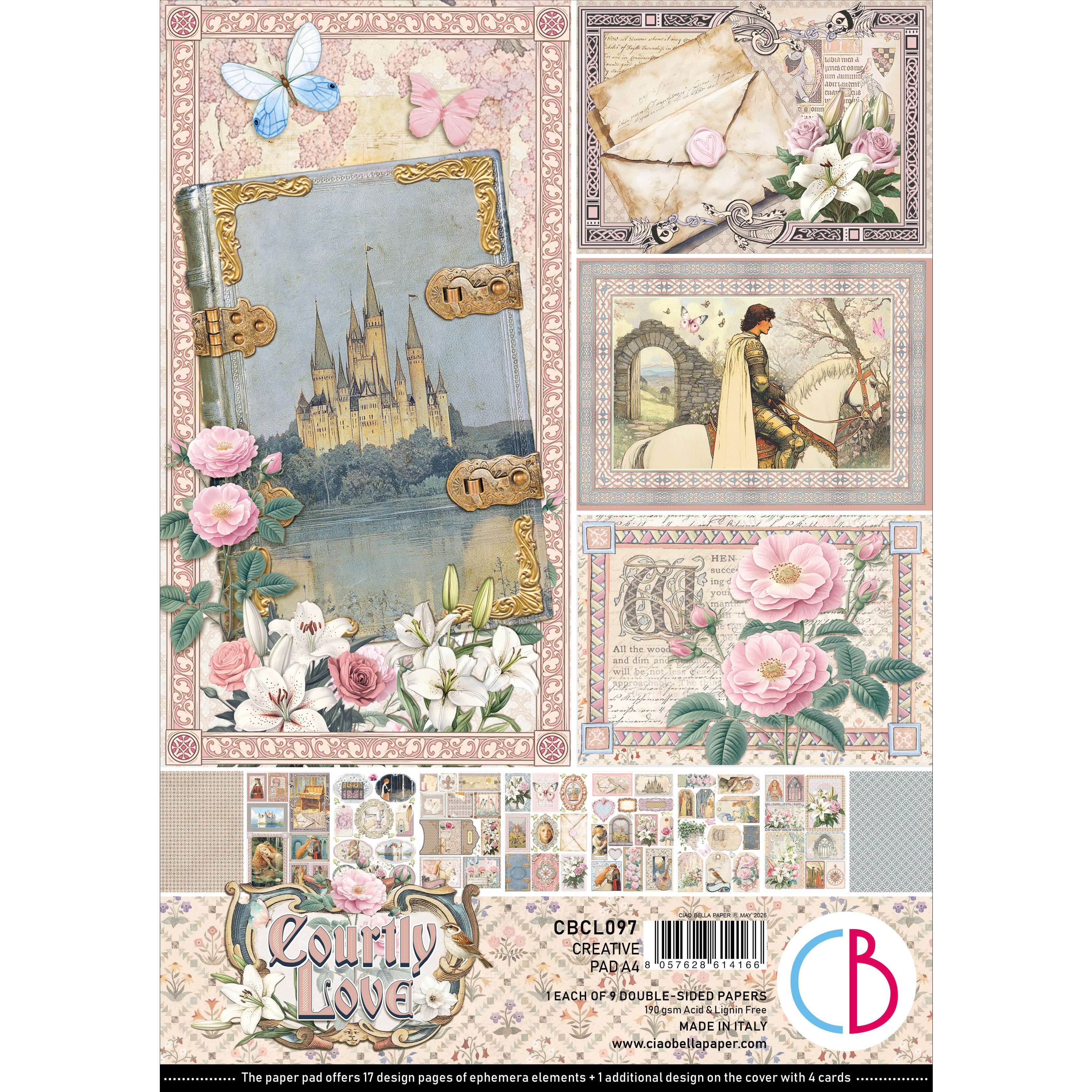 Courtly Love Creative Pad A4 9/Pkg