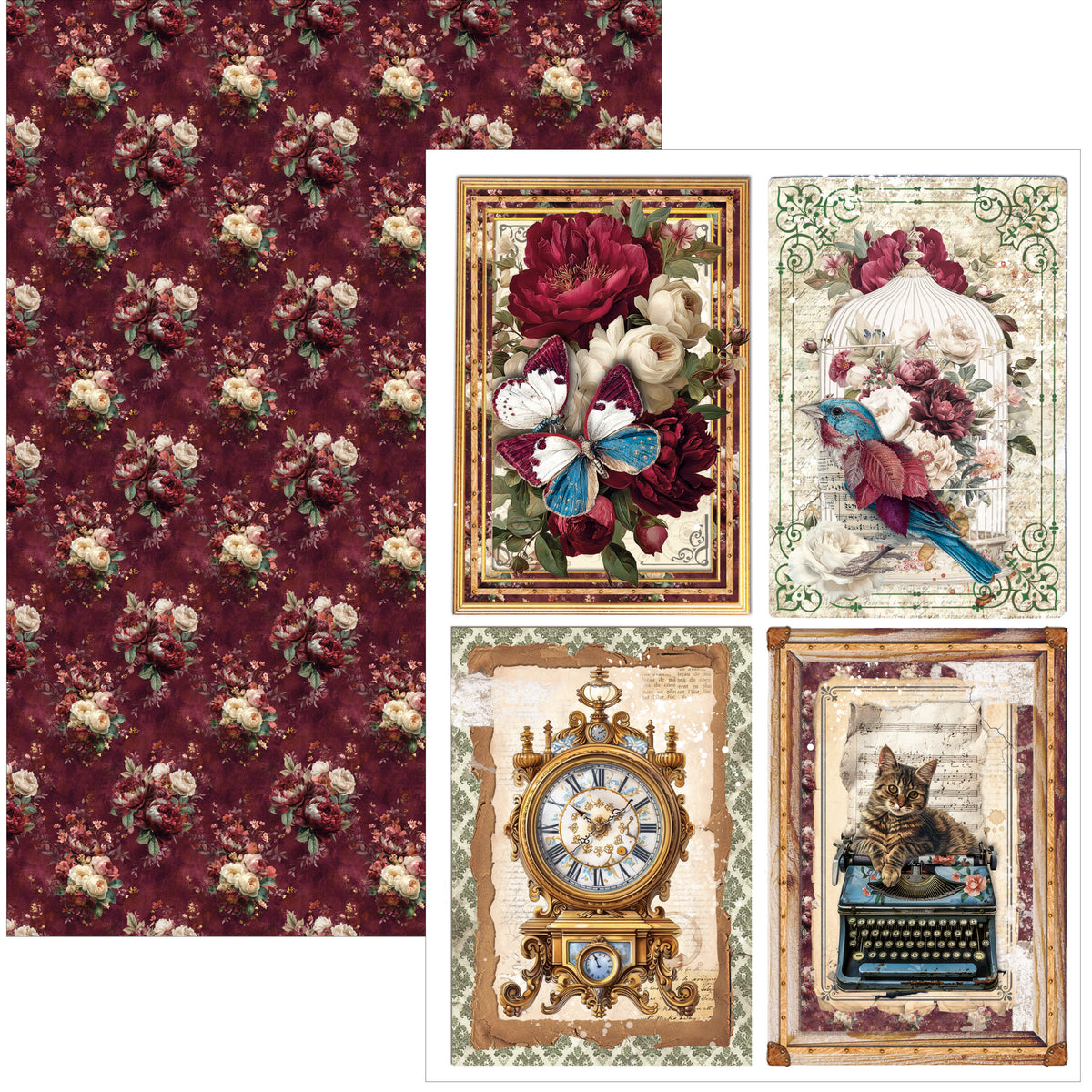 Bohemian Burgundy Creative Pad A4 9/Pkg