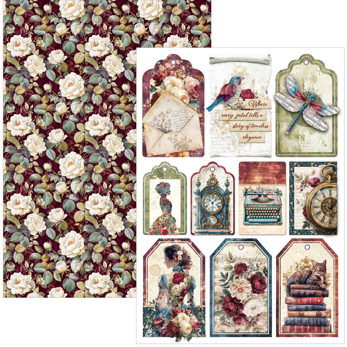 Bohemian Burgundy Creative Pad A4 9/Pkg