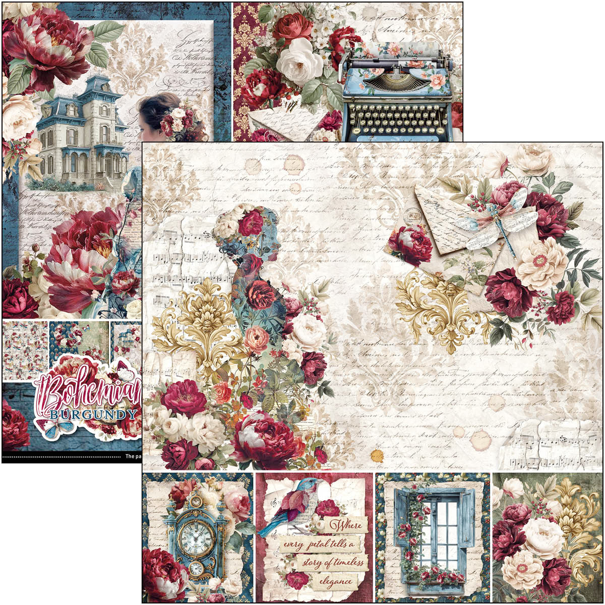 Bohemian Burgundy Pad 8"x8" 12/Pkg