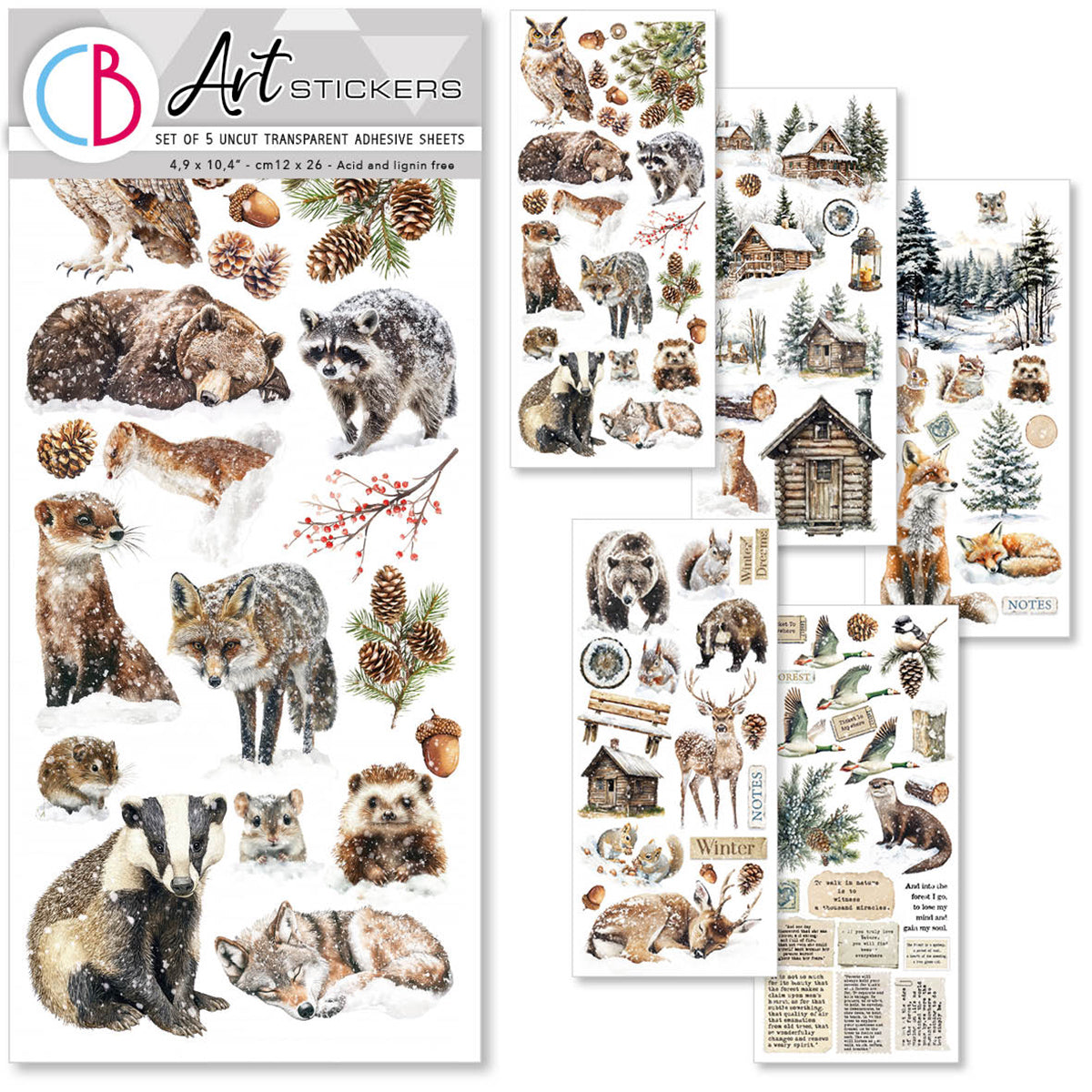 Forest Tales Transparent Adhesive Sheets 5/Pkg