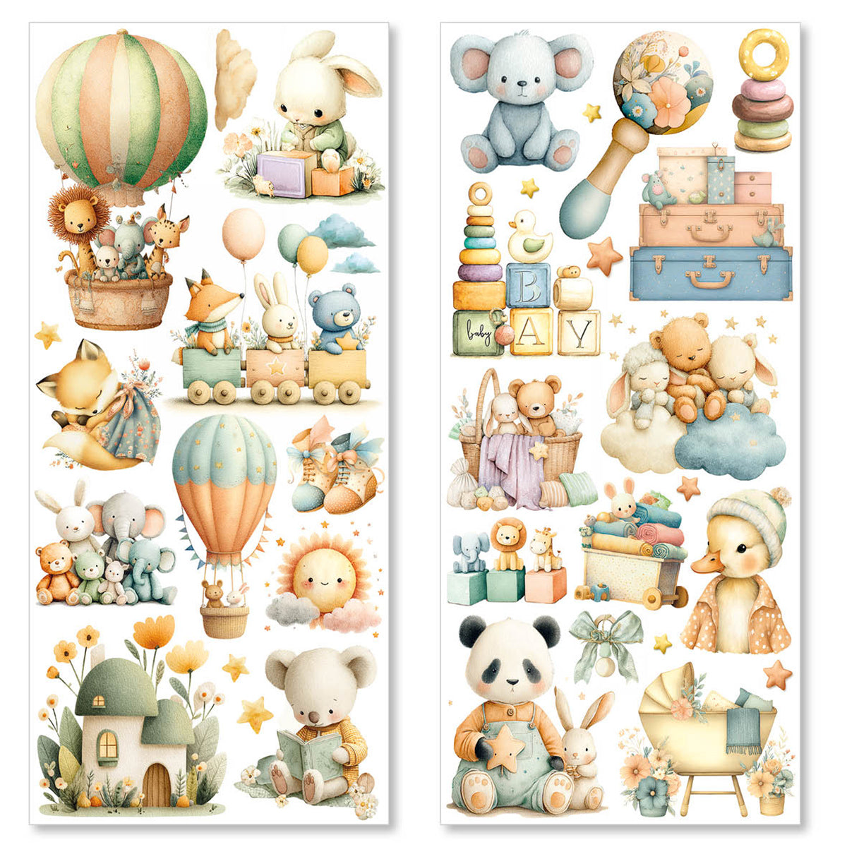 Art Stickers Lunibloom Transparent Adhesive Sheets 5/Pkg