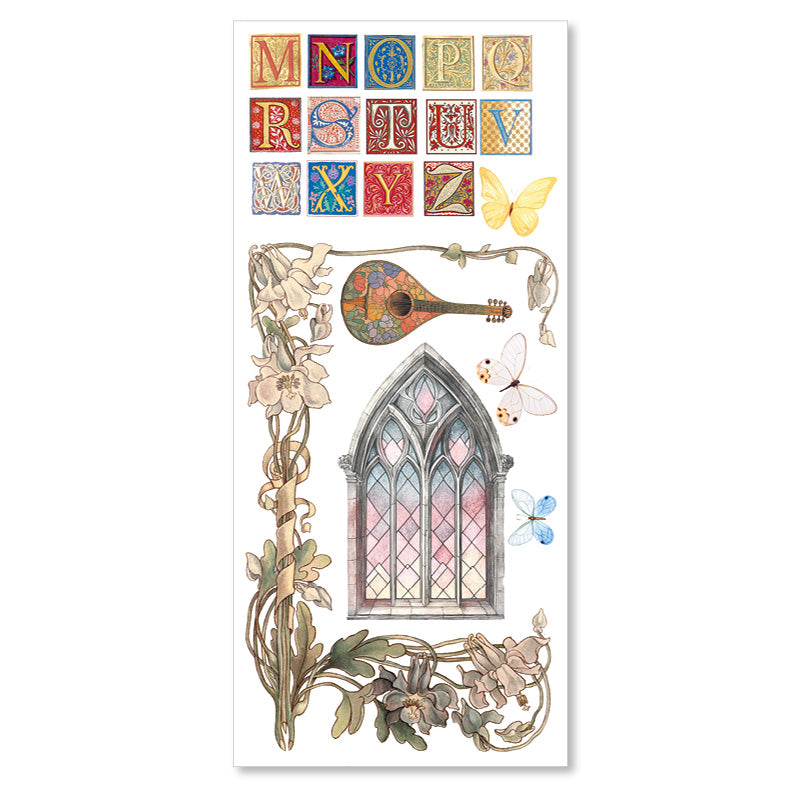 Courtly Love Art Stickers Transparent Adhesive Sheets 5/Pkg