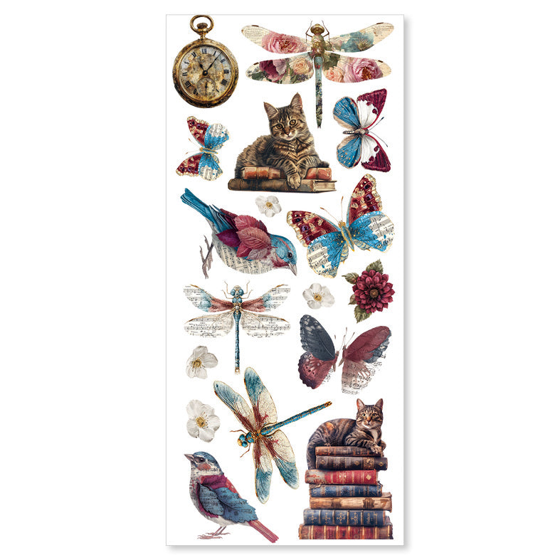 Bohemian Burgundy Art Stickers Transparent Adhesive Sheets 5/Pkg