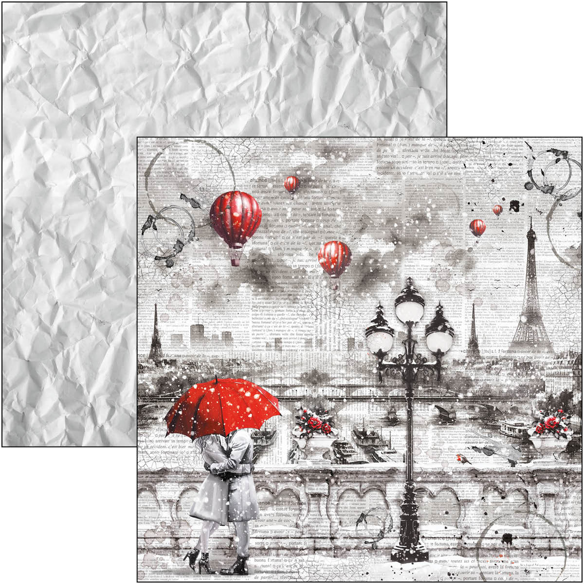 Paris Je t’aime Paper Pad 12"x12" 12/Pkg