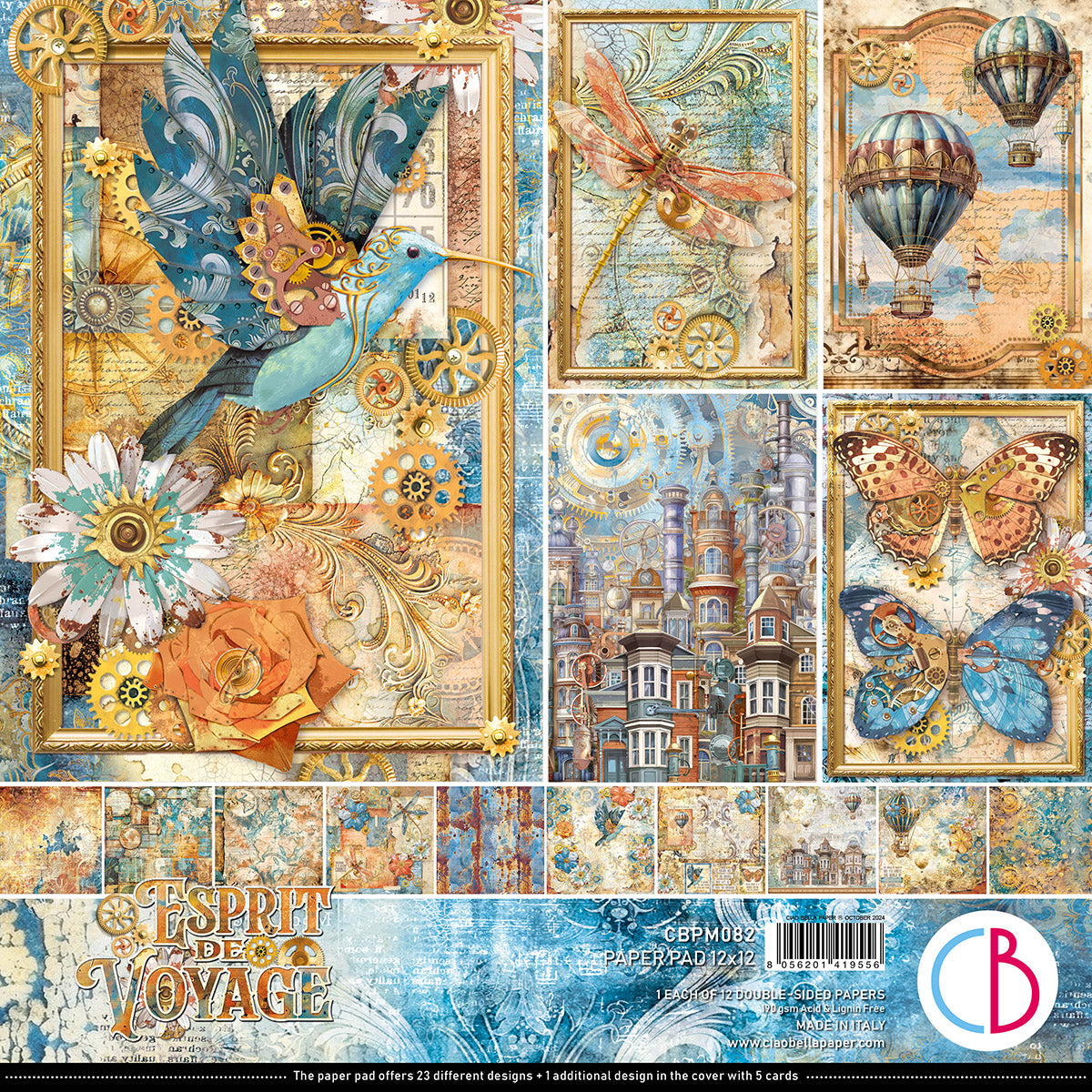 Esprit de Voyage Paper Pad 12"x12" 12/Pkg