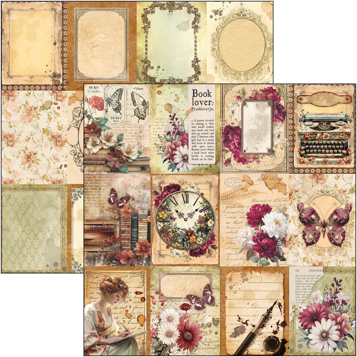 Book Lovers Paper Pad 12"x12" 12/Pkg