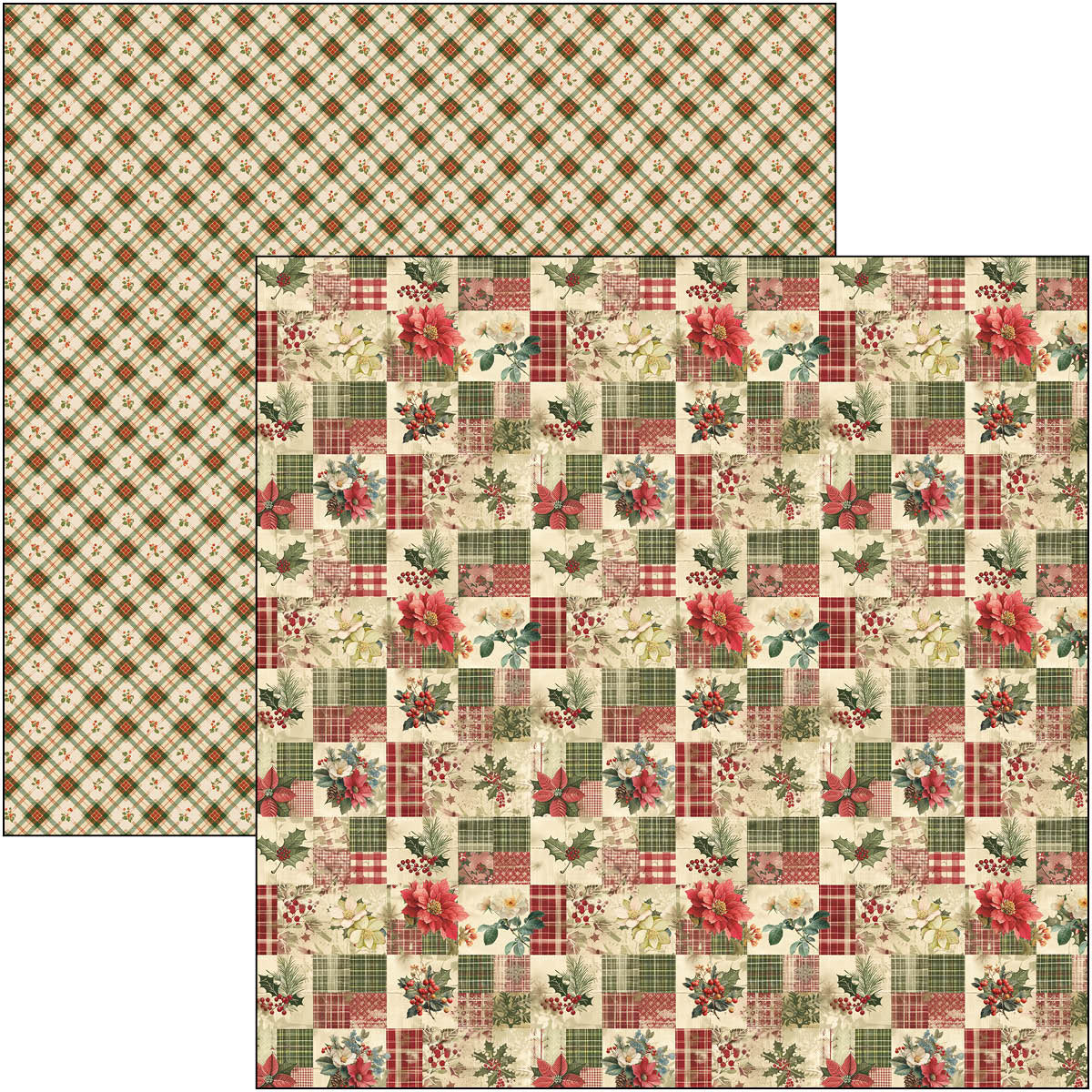 Merry & Bright Paper Pad 12"x12" 12/Pkg