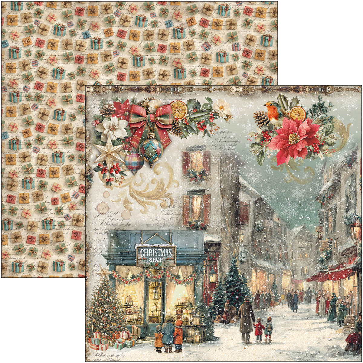 Merry & Bright Paper Pad 12"x12" 12/Pkg