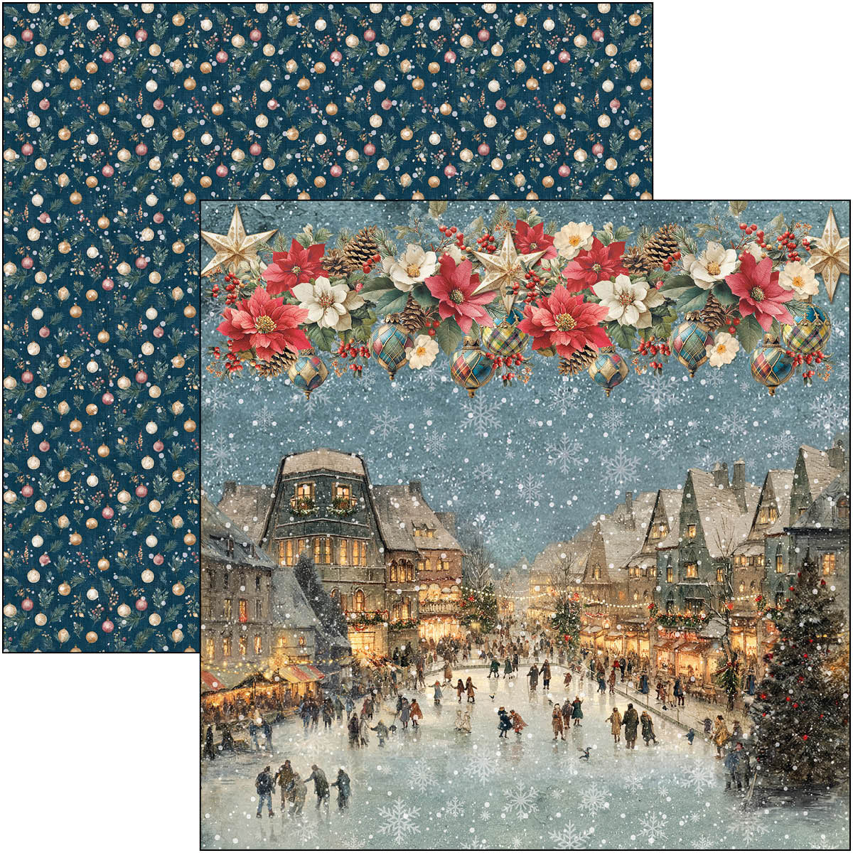 Merry & Bright Paper Pad 12"x12" 12/Pkg