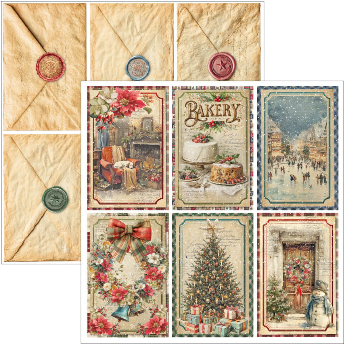 Merry & Bright Paper Pad 12"x12" 12/Pkg