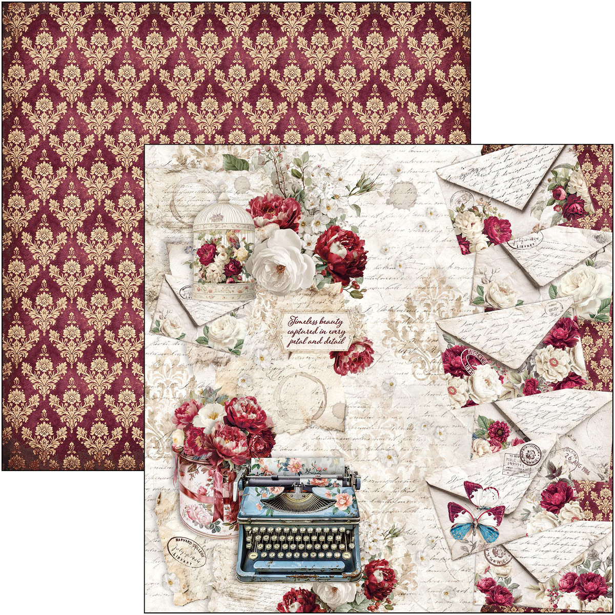 Bohemian Burgundy Paper Pad 12"x12" 12/Pkg