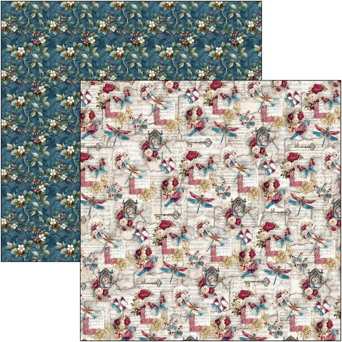 Bohemian Burgundy Paper Pad 12"x12" 12/Pkg