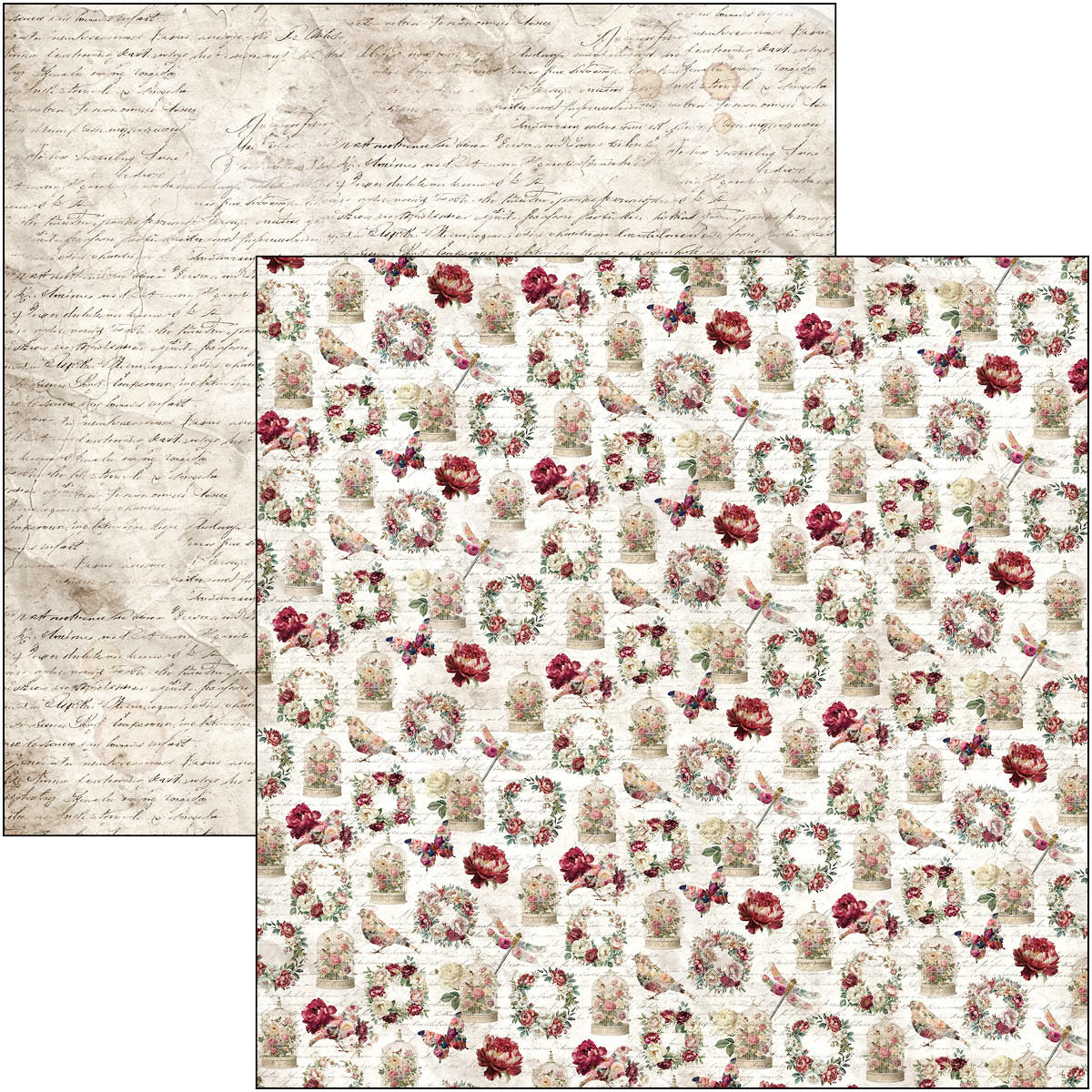 Bohemian Burgundy Paper Pad 12"x12" 12/Pkg