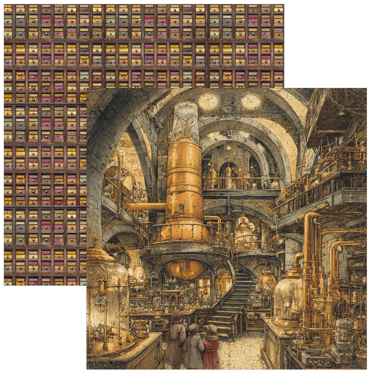 Chocolate Wanderlust Paper Pad 12"x12" 12/Pkg