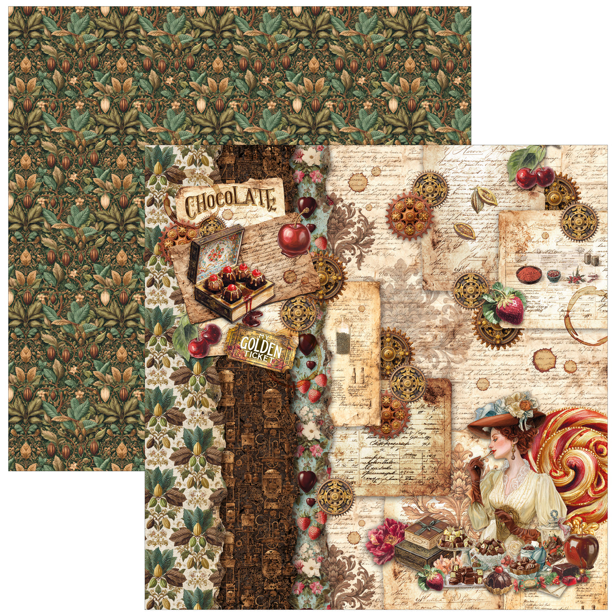 Chocolate Wanderlust Paper Pad 12"x12" 12/Pkg