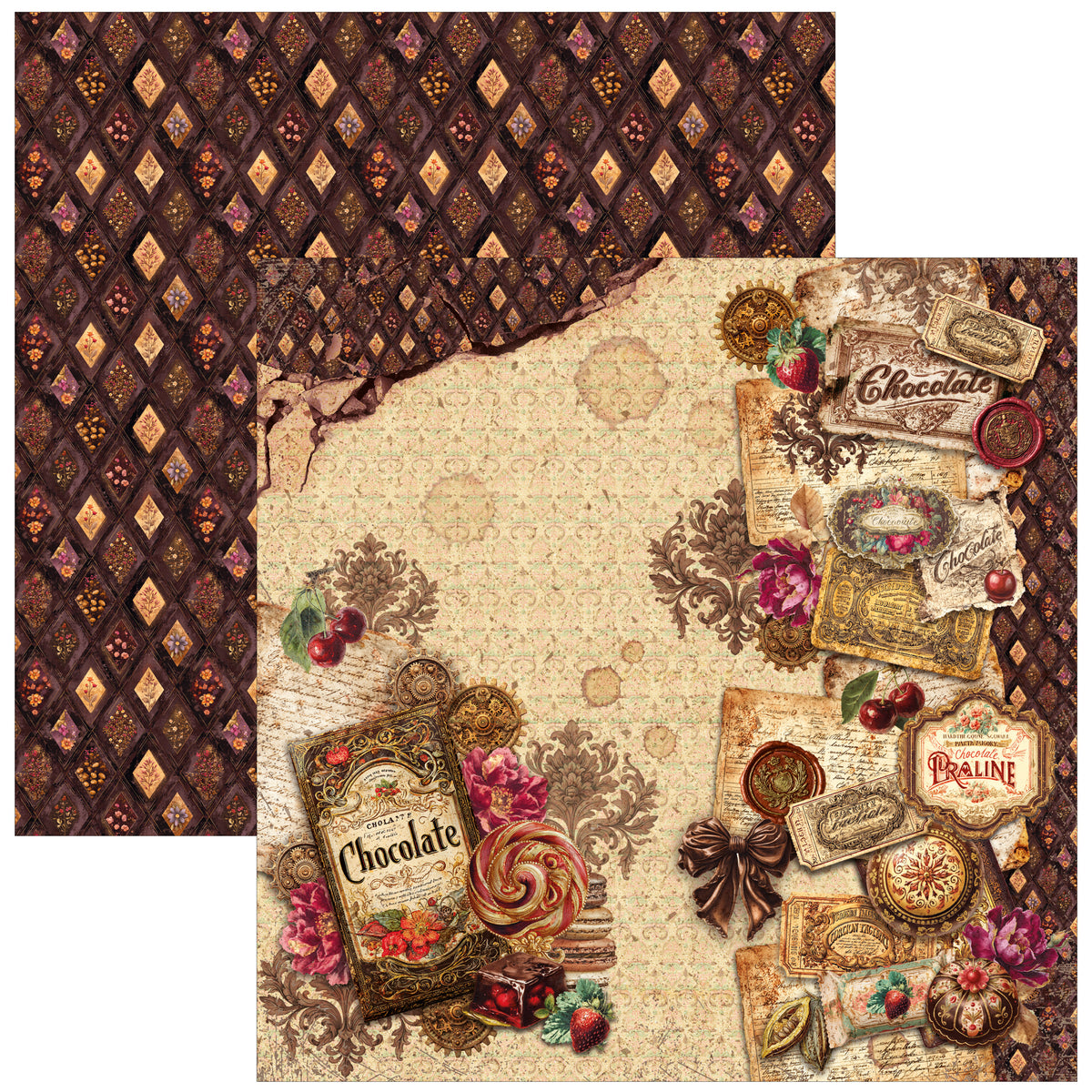 Chocolate Wanderlust Paper Pad 12"x12" 12/Pkg