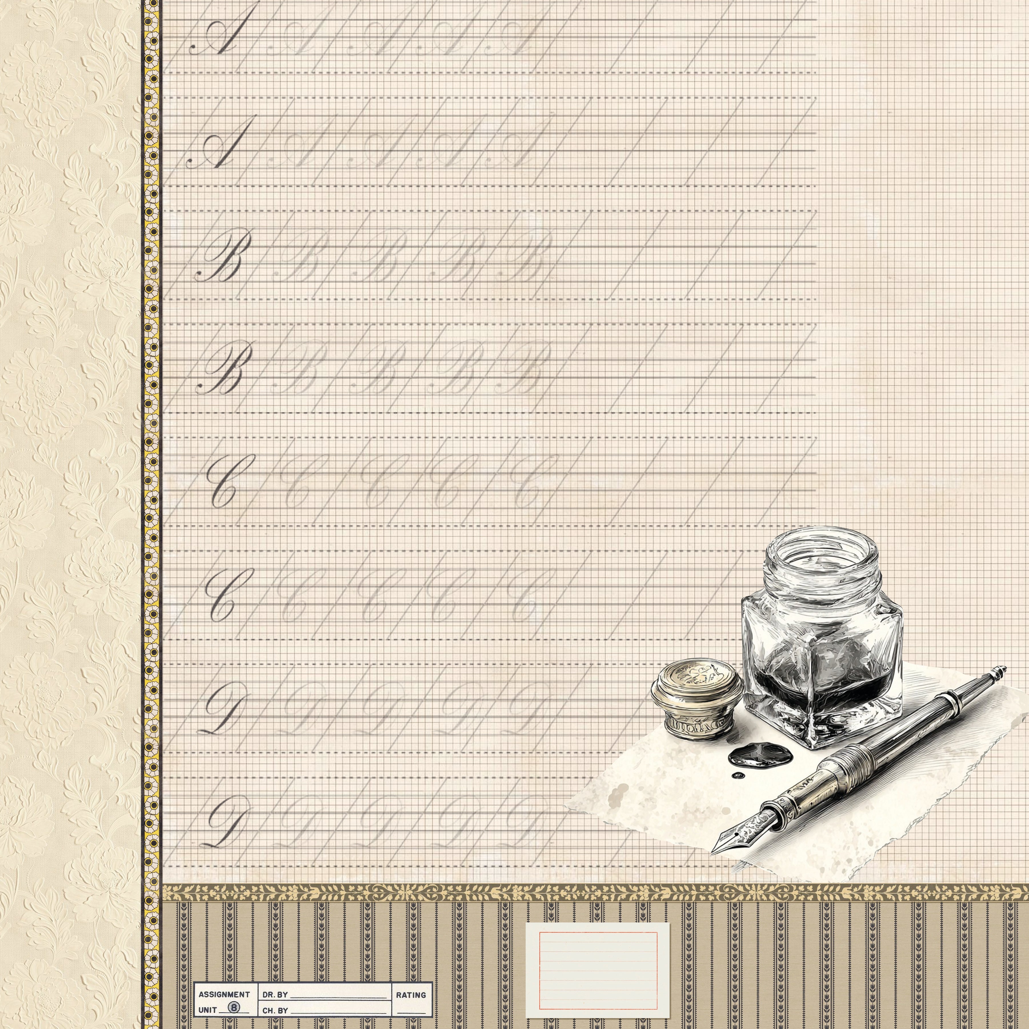 Typographic Paper Pad 12"x12" 12/Pkg
