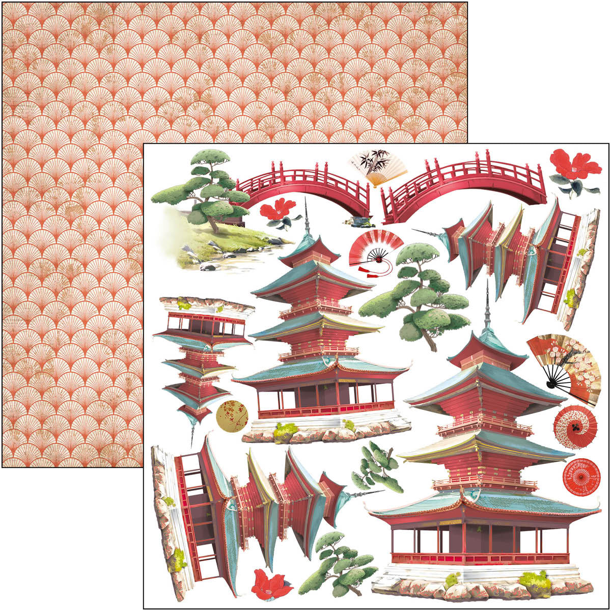 Land Of The Rising Sun Fussy Cut Pad 6"x6" 24/Pkg