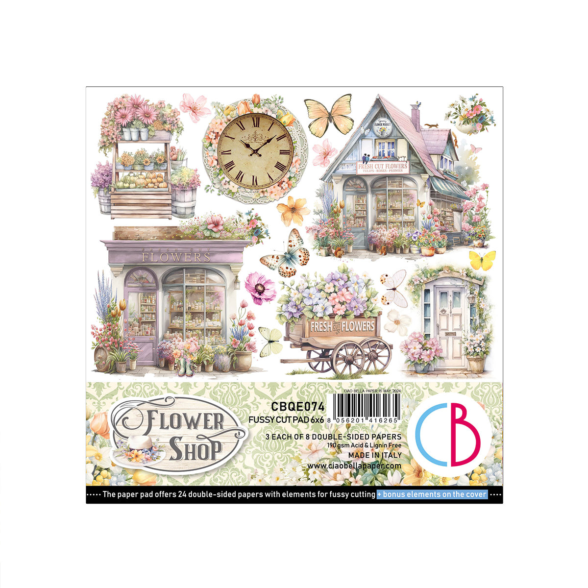 Flower Shop Fussy Cut Pad 6"x6" 24/Pkg