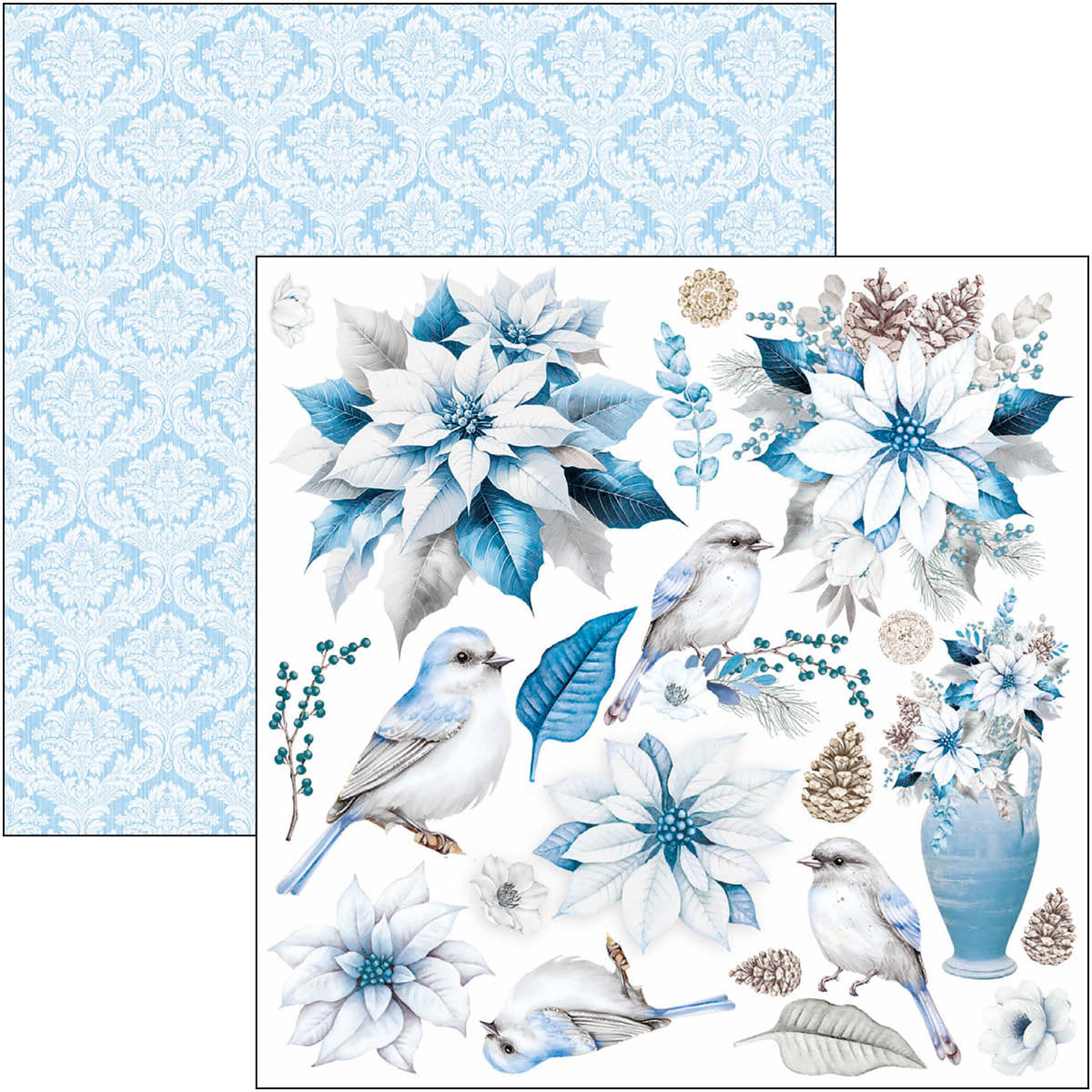 Elegance of Blue Fussy Cut Pad 6"x6" 24/Pkg