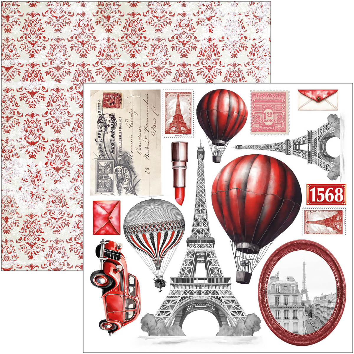 Paris Je t’aime Fussy Cut Pad 6"x6" 24/Pkg