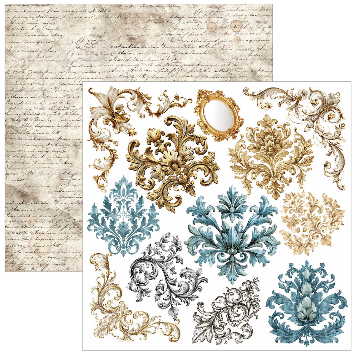 Bohemian Burgundy Fussy Cut Pad 6"x6" 24/Pkg