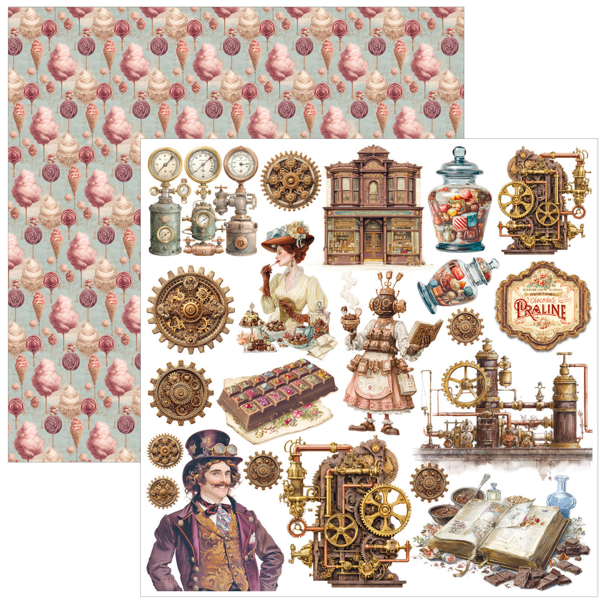 Chocolate Wanderlust Fussy Cut Pad 6"x6" 24/Pkg