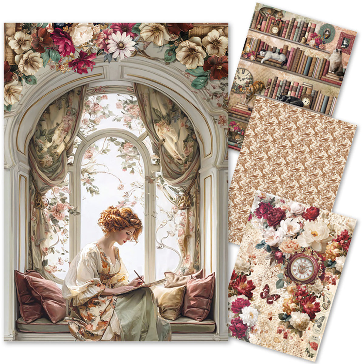 Rice Paper A4 MIXED 4/Pkg Book Lover