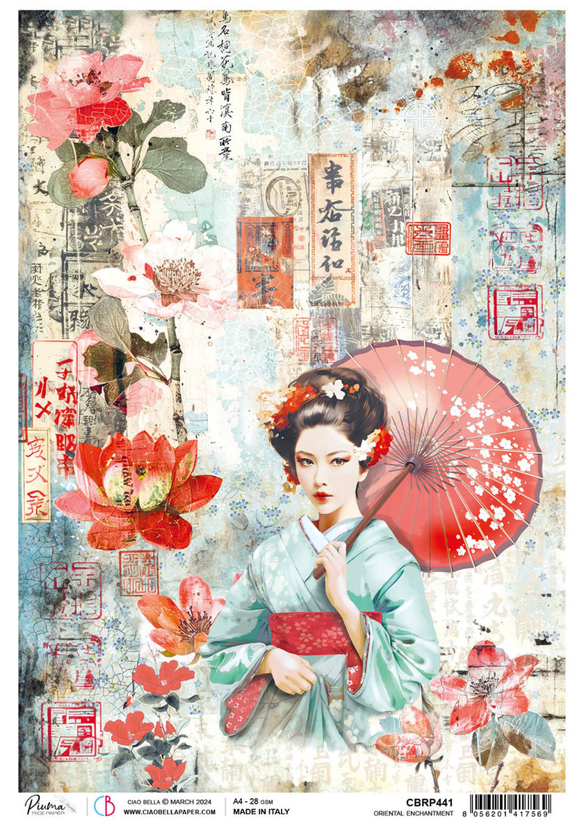 Rice Paper A4 Oriental Enchantment - 5 Sheets