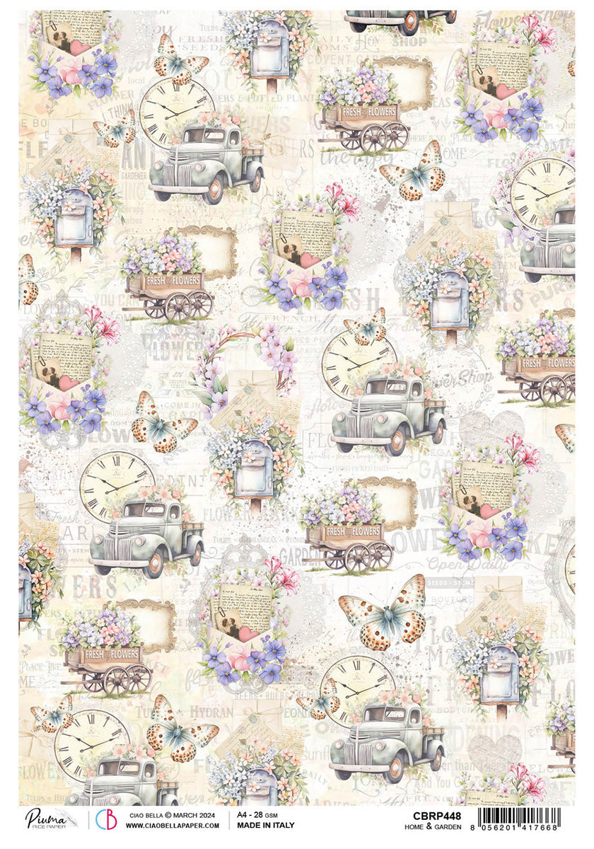 Rice Paper A4 Home & Garden - 5 Sheets