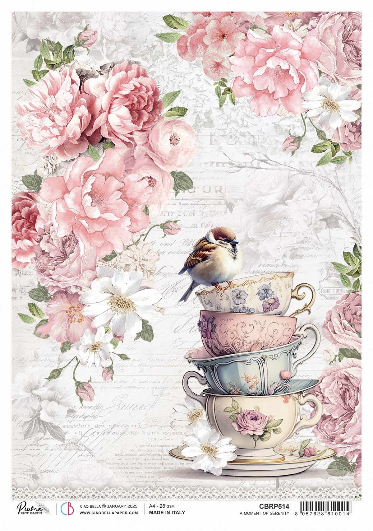 Rice Paper A4 A moment of serenity - 5 Sheets