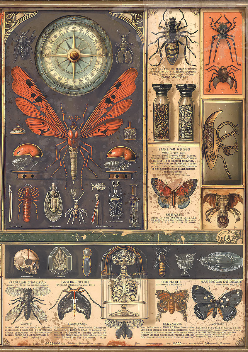 Rice Paper A5 MIXED 8/Pkg Cabinet Of Curiosities