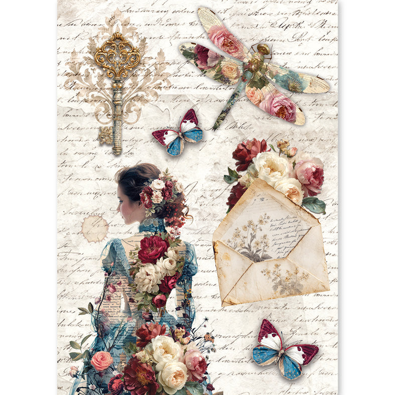 Rice Paper A5 MIXED 8/Pkg Bohemian Burgundy