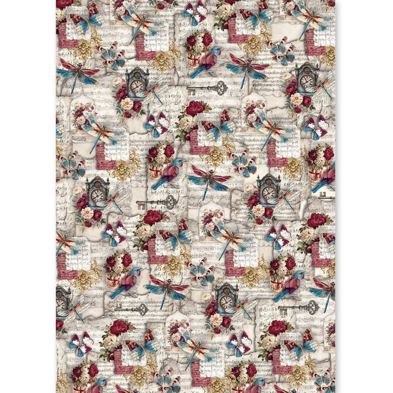 Rice Paper A5 MIXED 8/Pkg Bohemian Burgundy