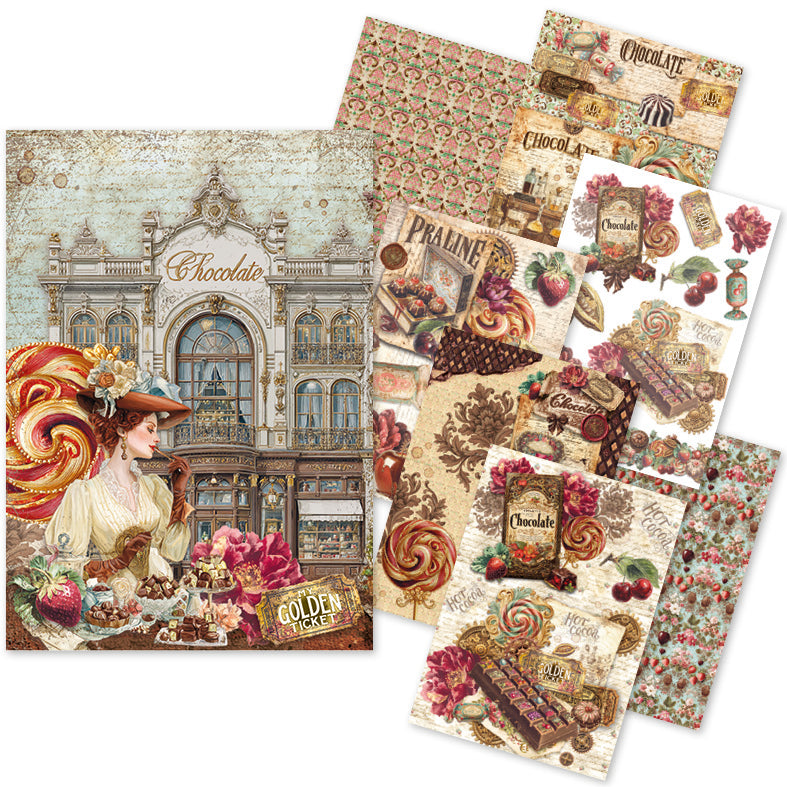 Rice Paper A5 MIXED 8/Pkg Chocolate Wanderlust
