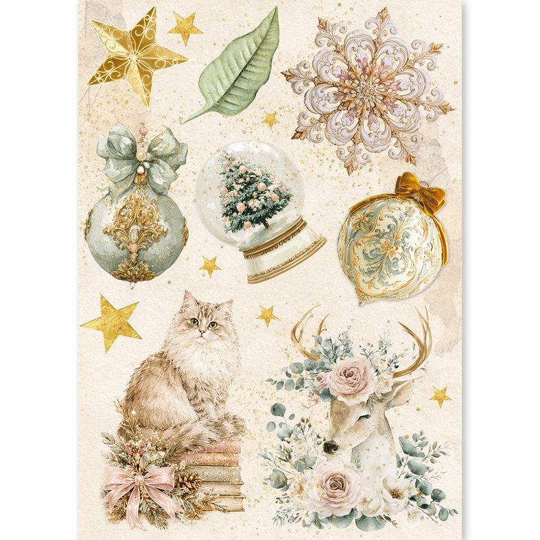 Rice Paper A5 MIXED 8/Pkg Golden Winter