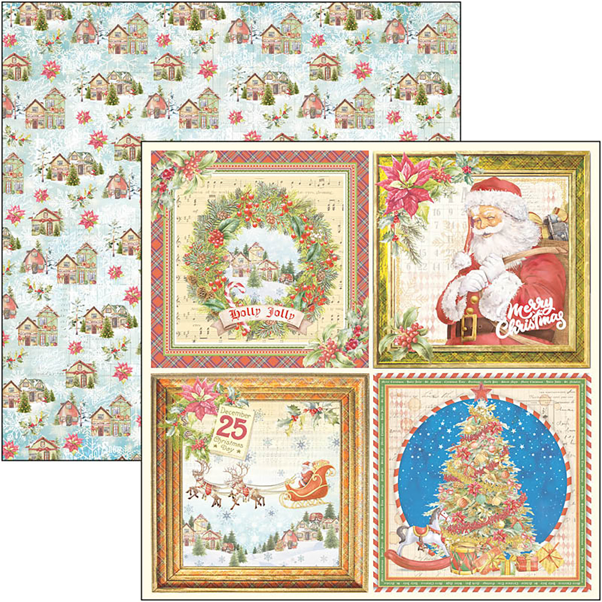 Ciao Bella Dear Santa Patterns Pad 12x12 8/Pkg