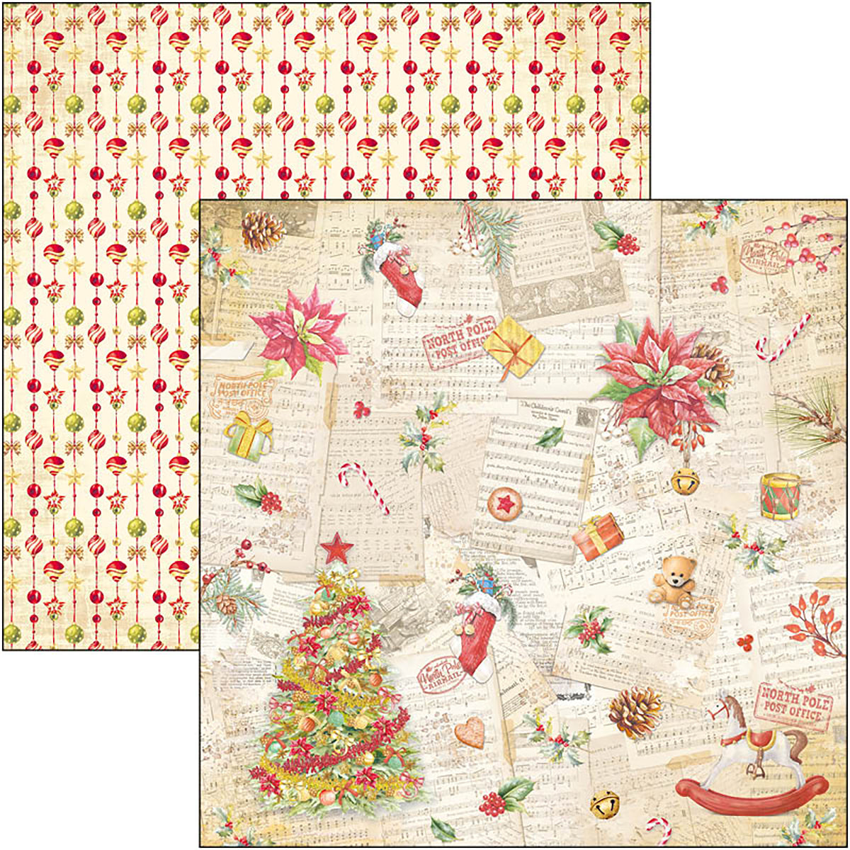 Ciao Bella Dear Santa Patterns Pad 12x12 8/Pkg