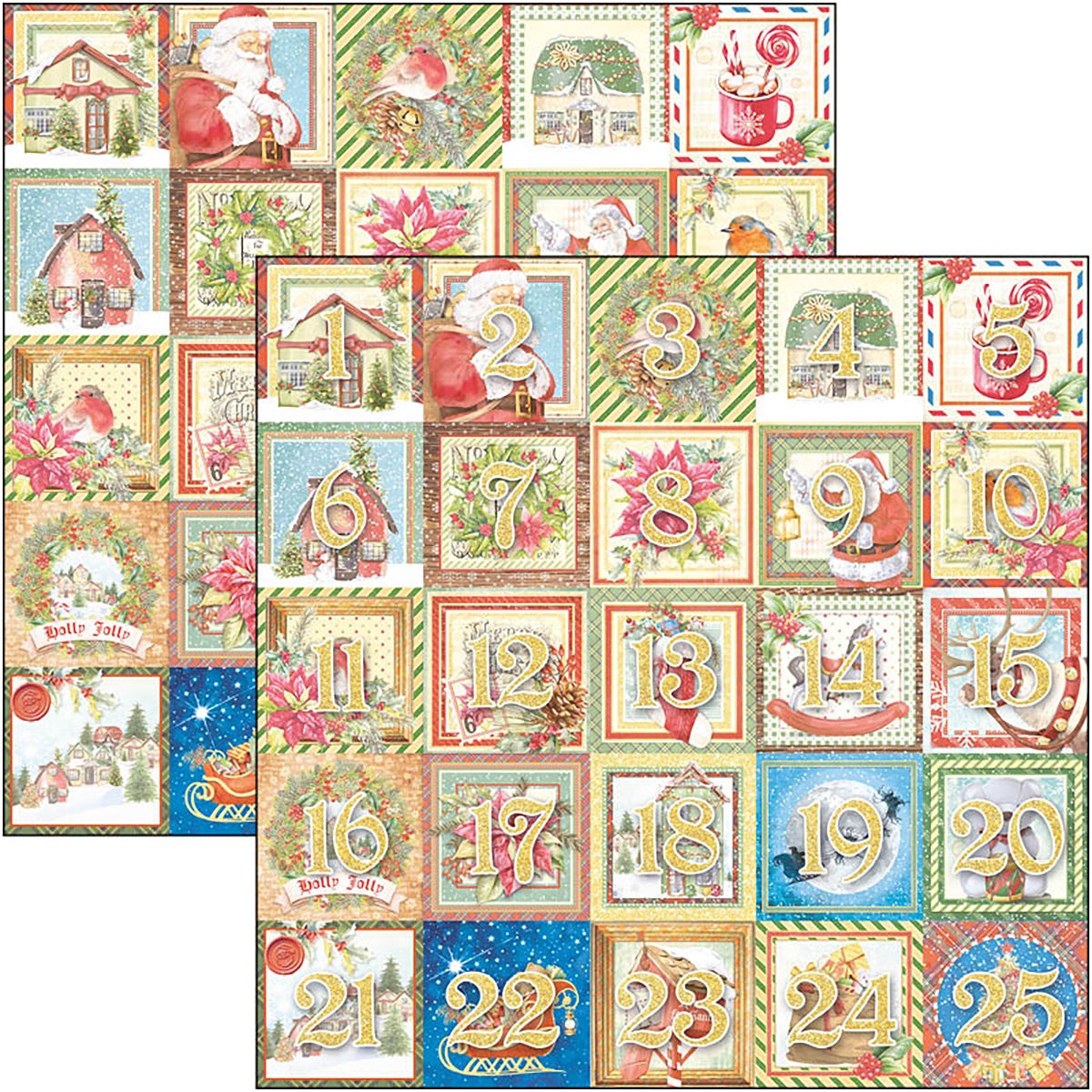 Ciao Bella Dear Santa Patterns Pad 12x12 8/Pkg