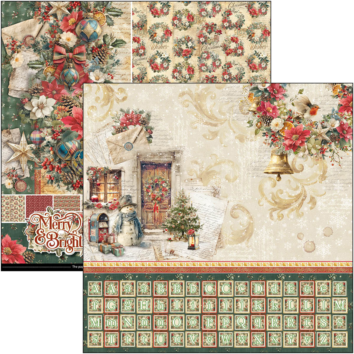 Merry & Bright Patterns Pad 12"x12" 8/Pkg