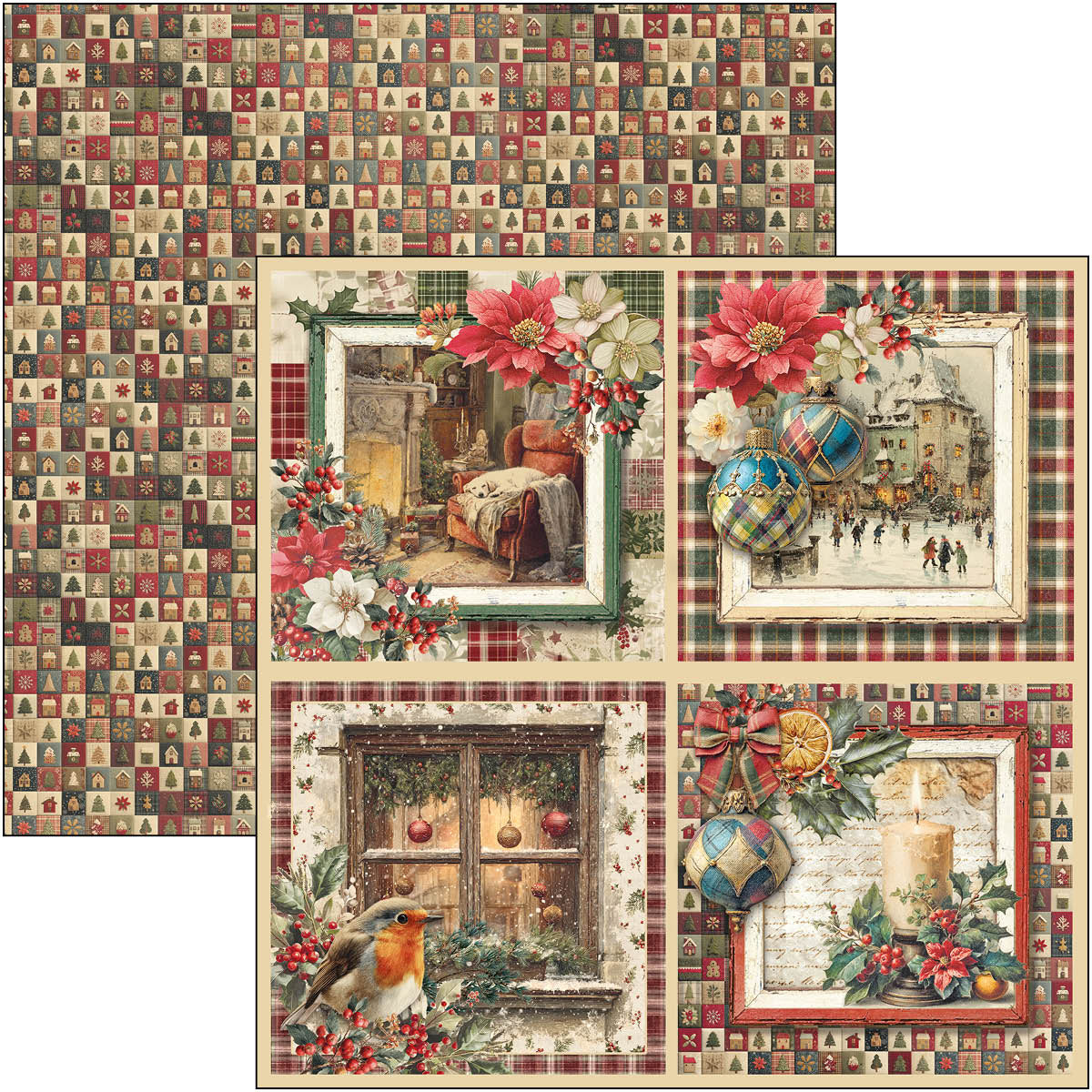 Merry & Bright Patterns Pad 12"x12" 8/Pkg