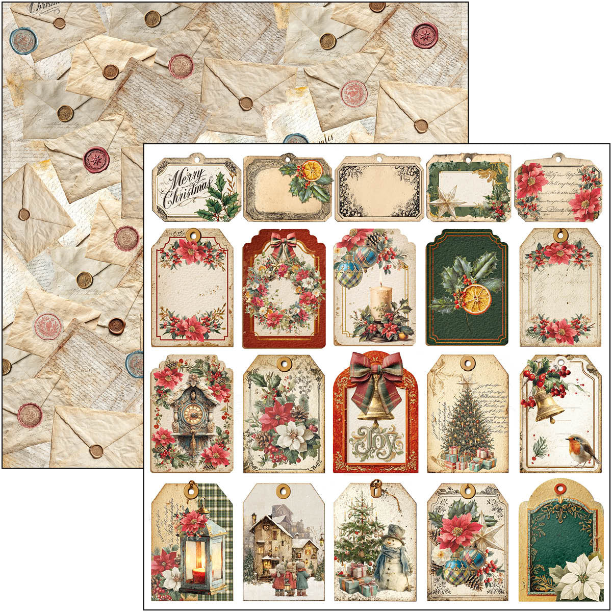 Merry & Bright Patterns Pad 12"x12" 8/Pkg