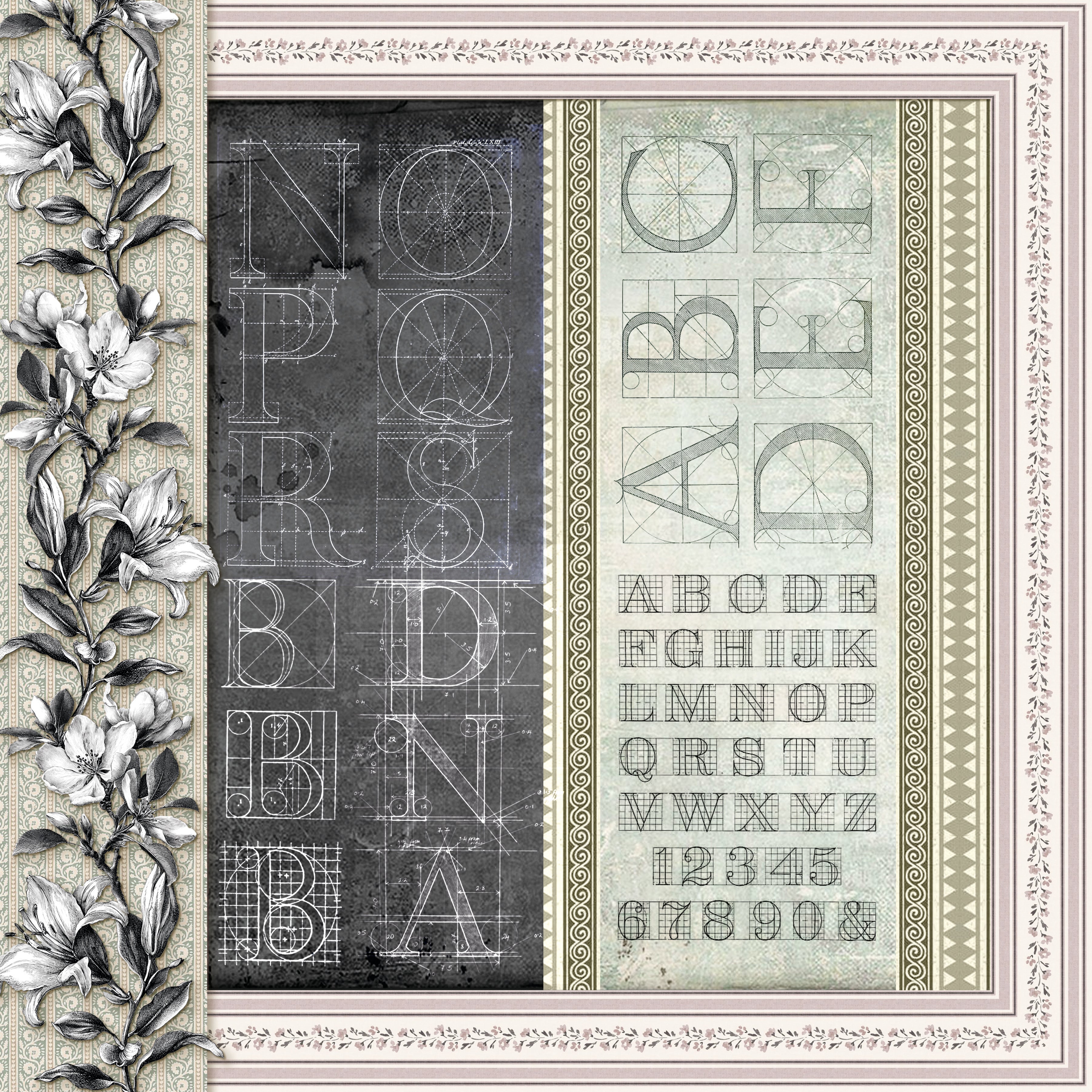 Typographic Patterns Pad 12"x12" 8/Pkg