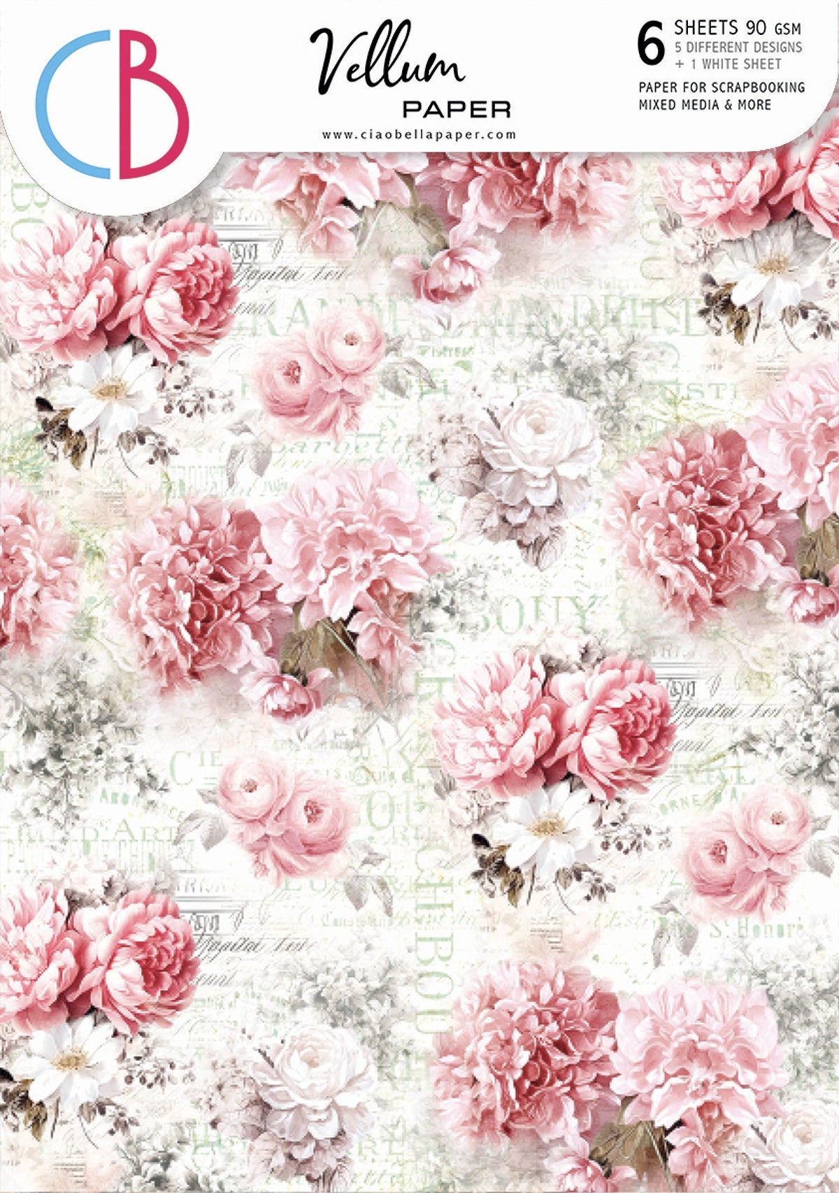 Vellum Timeless Memories Paper Patterns A4 6/Pkg