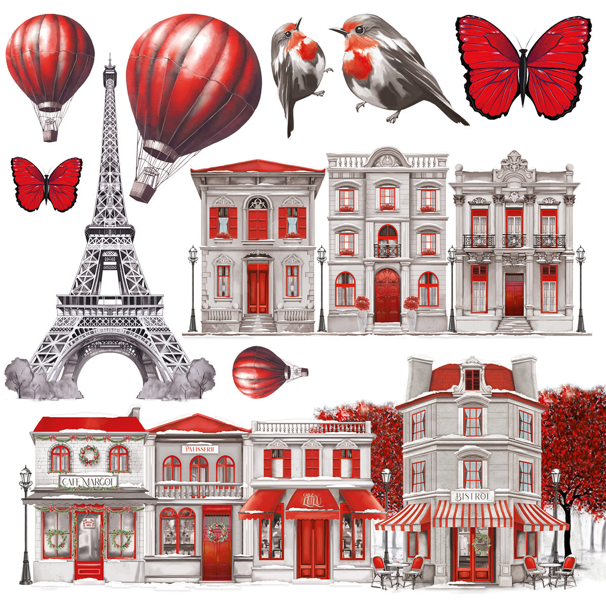 Vellum Paris Je t’aime Fussy Cut 6"x6" 6/Pkg