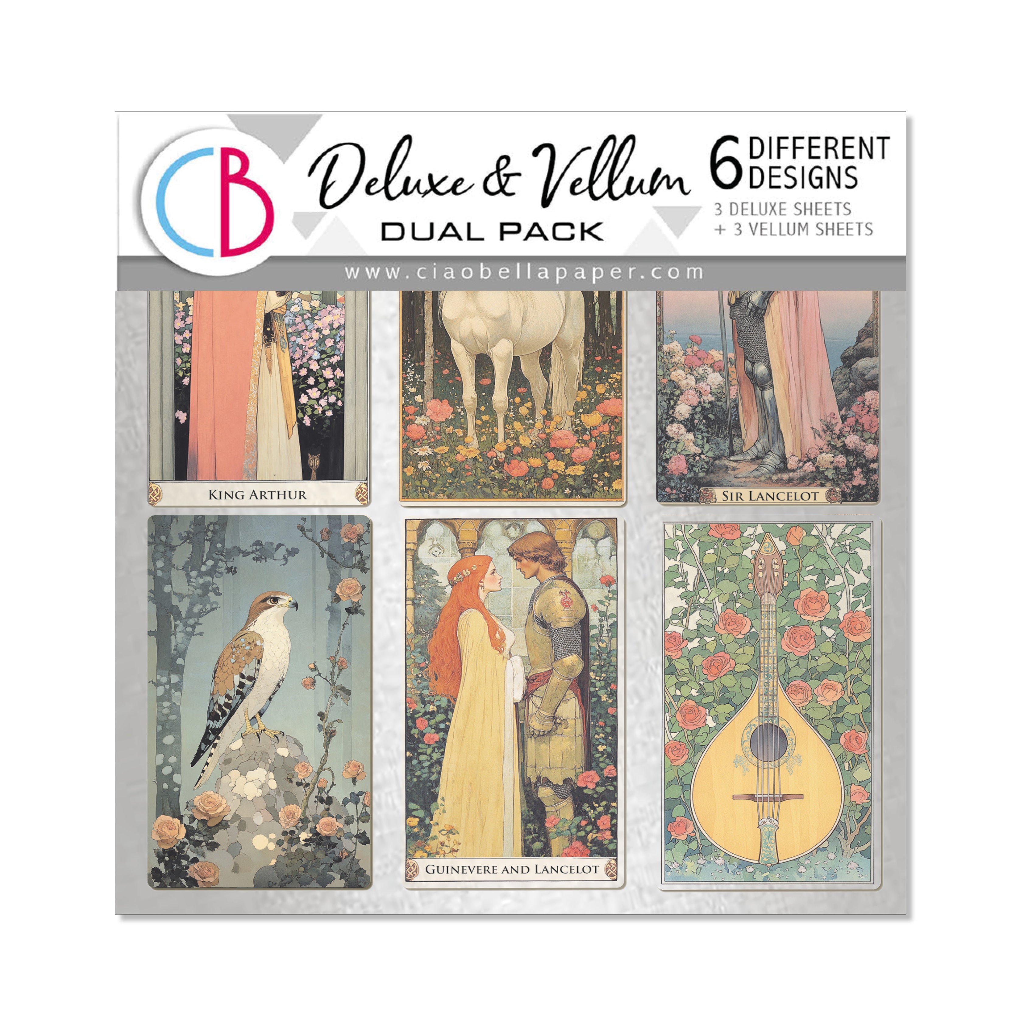 Courtly Love Deluxe Paper Silver & Vellum Dual Pack 6"x6" MIXED 6/Pkg
