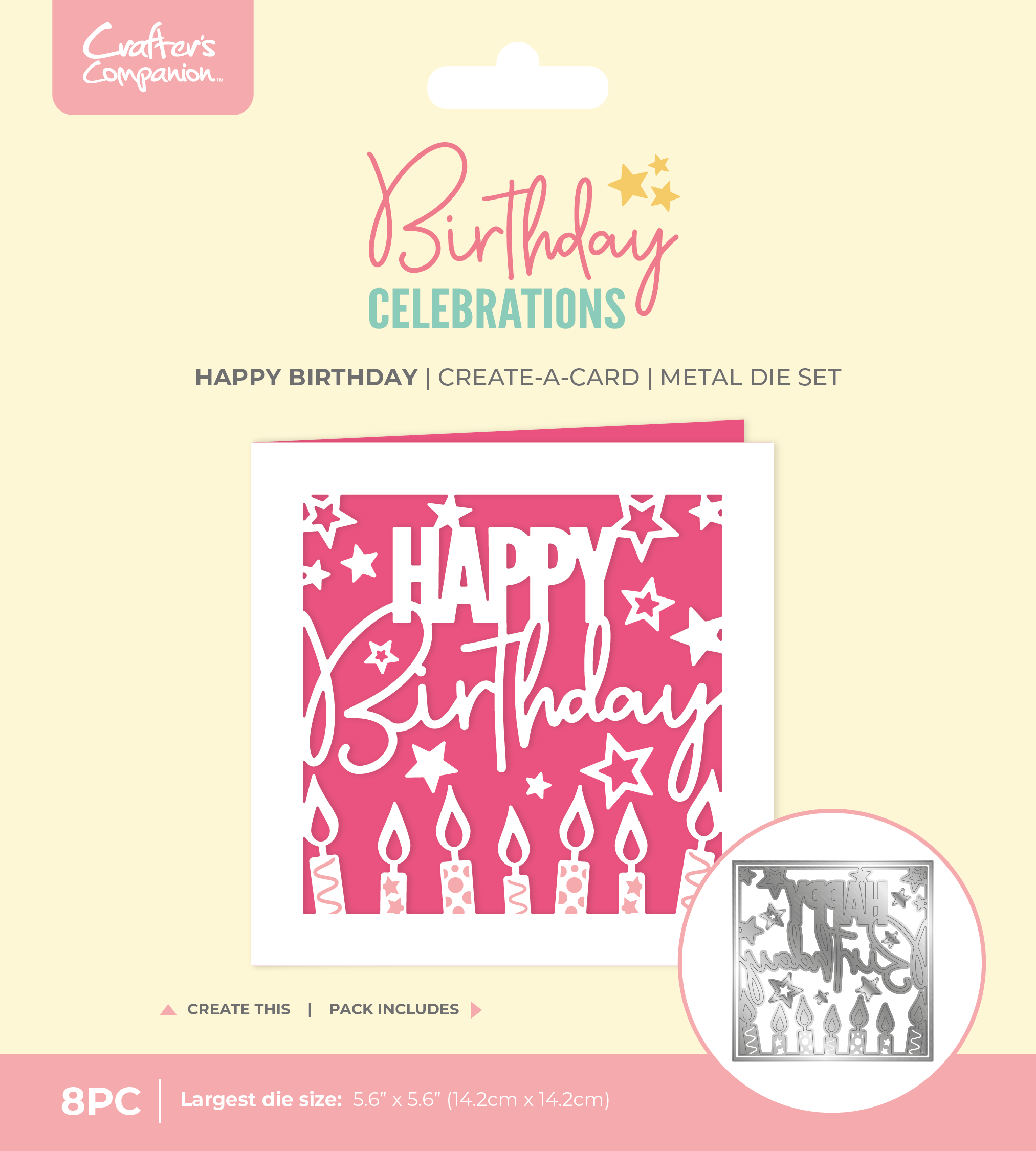 Crafter's Companion Birthday Celebrations Metal Die Create-a-Card - Happy Birthday