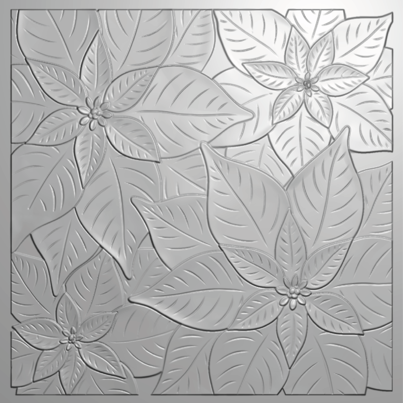 Crafter’s Companion 3D Embossing Folder 5.5”x5.5” - Christmas Poinsettia